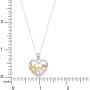 Hallmark Jewelry for Women Sterling Silver''Mom'' Cubic Zirconia Shaker Heart Necklace, 18'' Chain