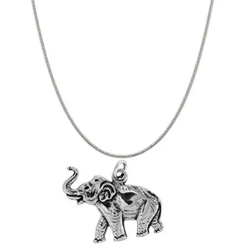 Raposa Elegance Sterling Silver Raised Trunk Elephant Charm Necklace (16'', 18'' or 20'' Chain) Raposa Elegance Sterling Silver Raised Trunk Elephant Charm Necklace (16'', 18'' or 20'' Chain)