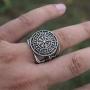 SanLan Vegvisir Ring Triskele Ring Norse Viking Ring Magic Compass Viking Jewel Iceland Runic Compass Futhark Runes Stave Nordic Jewelry