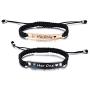 VNOX Personalized Custom Name Date Handmade Braided Rope Mutual Attraction Couples Bracelets for Him and Her Matching Relationship ID Couple Bracelets