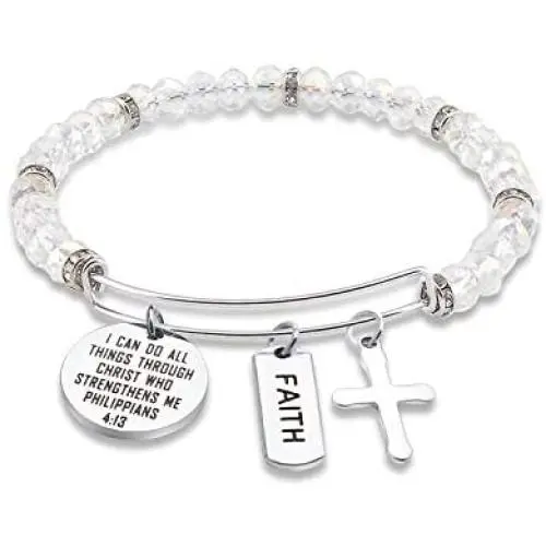 SEIRAA Christian Gift I Can Do All Things Through Christ Who Strengthens Me Philippians 4:13 Bracelet Scripture Jewelry Bible Verse Bracelet SEIRAA Christian Gift I Can Do All Things Through Christ Who Strengthens Me Philippians 4:13 Bracelet Scripture Jewelry Bible Verse Bracelet