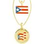 GWOOD Puerto Rico Flag Pendant Set with 24 and 30 Inch Box Link Necklaces