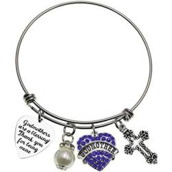 Godmother Gifts Bracelets Godmothers Are a Blessing Thank You For Being Mine Bangle Jewelry Bracelet