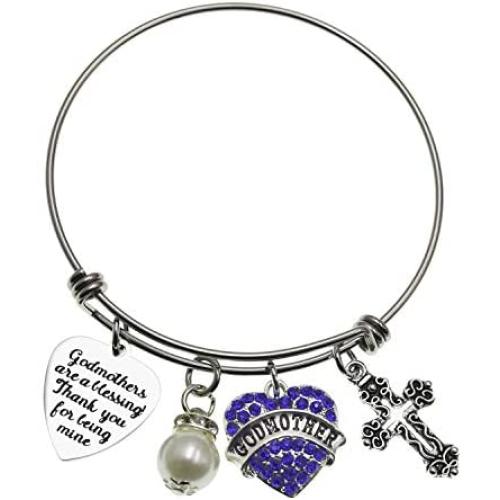 Godmother Gifts Bracelets Godmothers Are a Blessing Thank You For Being Mine Bangle Jewelry Bracelet