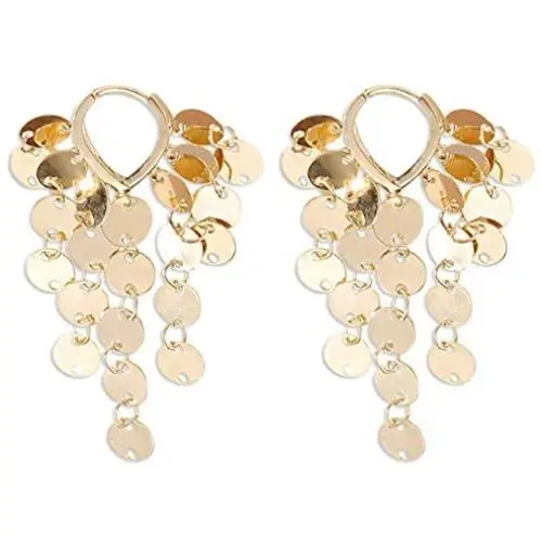 Geometric Round Circle Sequin Coin Dangle Earrings Baroque Disc Coin Tassels Drop Earrings for Women Girls Boho Jewelry Gifts Geometric Round Circle Sequin Coin Dangle Earrings Baroque Disc Coin Tassels Drop Earrings for Women Girls Boho Jewelry Gifts