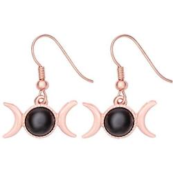 Triple Moon Goddess Symbol Semi-Precious Stones Jewelry