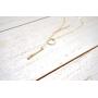HUASAI Silver Y Lariat Bar Necklace Earrings Set,Simply Drop Bar Y Chain Pendant Vertical Bar Dangle Earrings Jewelry