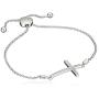 Jewelili Sterling Silver Diamond Bolo Bracelet (1/10 cttw)