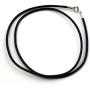 LynnAround Leather Necklace, Sterling Silver Clasp, 2mm 3mm Round Genuine Black Leather Cord Chain 16''-24'' Rope Necklace