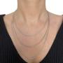 Newborn Jewellery 925 Sterling Silver Durable Italian Rope Chain Necklace Rhodium Plated 1.3mm (15.7''-21.7'')