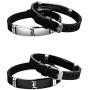 COMTRUDE Death Note L Bracelet, Stainless Steel Old English Initial Alphabet Letter Wristband