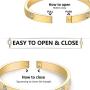 MDRONEY Oval Love Bracelet Bangle Friendship Jewelry Gifts for Women Teen Girls Stainless Steel Hinged Bracelet with Cubic Zirconia Stones Present for Her Friends, Gold, Rose Gold and Silver Available