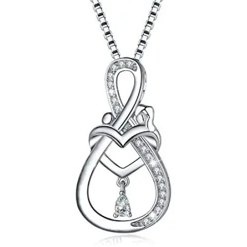 Mother Daughter Necklace for Valentines Day Love Heart Infinity S925 Sterling Silver Women Pendant Necklaces for Mom Daughter Girlfriend Wife Grandma Birthday Jewelry with Gift Box Gifts Mother Daughter Necklace for Valentines Day Love Heart Infinity S925 Sterling Silver Women Pendant Necklaces for Mom Daughter Girlfriend Wife Grandma Birthday Jewelry with Gift Box Gifts