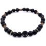 Mens Strength and Courage Lava Stone Stretch Bracelet Handcrafted in USA