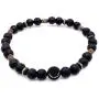 Mens Strength and Courage Lava Stone Stretch Bracelet Handcrafted in USA