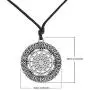 My Shape Nordic Runes Talisman Necklace Sun Wheel Pendant Necklace Pagan Amulet Jewelry Gift (Silver)