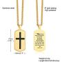 MEALGUET Joshua 1:9 Necklace, Stainless Steel Dogtag and Cross Pendant Christian Gifts,Be Strong and Courageous Engraved Bible Verse Necklace,Baptism Gift, Confirmation Bible Verse Jewelry for Men