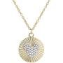 Disney Mickey and Minnie Mouse Yellow Gold Over Sterling Silver Cubic Zirconia Disc Pendant Necklace 16 + 2” Chain