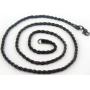 Yeidid International Mens Black Stainless Steel Cross Pendant, Black 4mm Rope Chain Necklace 24''