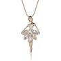 Kalapure Ballet Girls Necklace 18K Gold Palted Crystal Zirconia Ballerina Dancing Necklace for Womens Kids