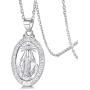 FaithHeart Sterling Silver Saint Christopher/Virgin Mary/Raphael/Jesus/Saint Benedict Pendant Necklace Religious Christian Jewelry for Women/Men, Customize Available