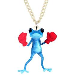 WEVENI Acrylic Skateboard Frog Necklace Golf Boxer Frog Pendant Jewelry Gifts for Women Girls Ladies