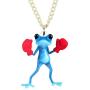 WEVENI Acrylic Skateboard Frog Necklace Golf Boxer Frog Pendant Jewelry Gifts for Women Girls Ladies