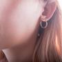 MOLAH 925 Silver Multi-use Hoop Sade Earrings 7-7.5mm Cultured Freshwater Drop White and Black Peacock Pearl 4-in-1 Yellow Gold Plated