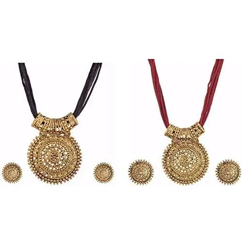 Efulgenz Indian Ethnic Bollywood Designer Necklace and Earrings Jewelry Set in Antique 18K Gold Tone for Women and Girls
