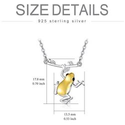 ROMANTIC WORK Animal Pendant Owl/Frog/Hedgehog Necklace 925 Sterling Silver Dainty Jewelry Birthday Gift for Women Animal Lover,18''+2'' Rolo Chain