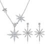 Star Earrings and Necklace Set for Women Sterling Silver, Rhinestone from Swarovski Crystal Jewelry Sets