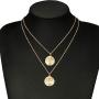 Yalice Layered Coin Necklace Chain Gold Pendant Necklaces Vintage Disc Necklace Jewelry for Women and Girls