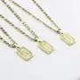 Joycuff Initial Necklaces for Women Men Square Letter Pendant Personalized Handmade 26 Alphabets from A-Z Simple Unique 18K Gold Plated Stainless Steel Jewelry