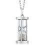 Gem Stone King 925 Sterling Silver Genuine Diamond Dust Hourglass Pendant Necklace (0.50 Ct, With 18 Inch Chain)
