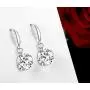Drop Dangle Earrings 8MM 2ct CZ Cubic Zirconia 14K White Gold Plated With Hypoallergenic Hook Gorgeous Gift for Women and Girls