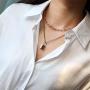 BaubleStar Link Layered Lock Necklace Stainless Steel Paperclip Chain Fashion Jewelry