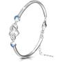 AOBOCO 925 Sterling Silver Infinity Endless Love Bracelet - I Love You Forever Series Adjustable 6-8 in Bracelet with Crystals from Austria Jewelry Gift for Women Girls
