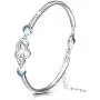 AOBOCO 925 Sterling Silver Infinity Endless Love Bracelet - I Love You Forever Series Adjustable 6-8 in Bracelet with Crystals from Austria Jewelry Gift for Women Girls