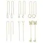 Florideco 6 pairs Threader Earrings for Women Lightweight Moon Star Colorful Droplet Cuff Ear Line Dangle Drop Earrings Butterfly Tassel Long Chain Drop Earrings Set Minimalist Jewelry Florideco 6 pairs Threader Earrings for Women Lightweight Moon Star Colorful Droplet Cuff Ear Line Dangle Drop Earrings Butterfly Tassel Long Chain Drop Earrings Set Minimalist Jewelry