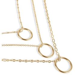 Lucky Brand Link Loop Chain Layer Necklace, Gold