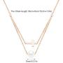 ZHQI Cross Pearl Choker Necklace 18K Rose Gold Plated Stainless Steel Simple Tiny Layered Chain Pendant