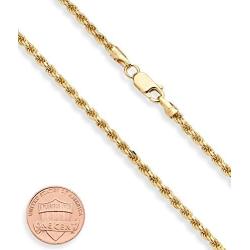Miabella Solid 18K Gold Over Sterling Silver Italian 2mm, 3mm Diamond-Cut Braided Rope Chain Necklace for Men Women 16, 18, 20, 22, 24, 26, 28, 30 Inch 925 Sterling Silver Made in Italy