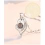 Aumiso Heart Pendant Necklace for Woman Crystal Evil Eyes Bracelet and Ring Birthday Gift for Best Friend Love Stone Projective I Love You in 100 Different Languages