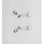 Faship Gorgeous CZ Crystal Freshwater Pearls Floral Necklace Earrings Set