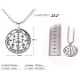 VASSAGO Gothic Sigil of Archangel Uriel Chain Necklace Engraving Talisman Amulet Angel Wide Choker Vintage Jewelry for Men