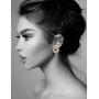 Fashion jewelry designer statement elegant camellia flower earrings studs for women