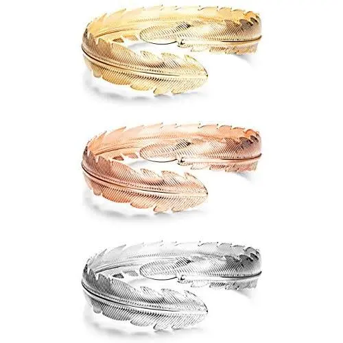 Finrezio 3Pcs Upper Arm Bracelet Cuff Bangle Bracelet Open Armlet Swirl Leaf Armband Jewelry Set Finrezio 3Pcs Upper Arm Bracelet Cuff Bangle Bracelet Open Armlet Swirl Leaf Armband Jewelry Set