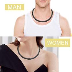 N+NITROLUBE Titanium Magnetic Black Necklace for Men Women Healing Necklaces Neck Therapy Magnetic Jewelry Gift (Black, 18.5 inches)