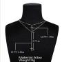 Gemily Vintage Layered Cross Necklace Choker Silver Pendant Neck Chain Dainty Rhinestone Necklaces Y Shape Neck Jewelry for Women and Girls