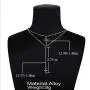 Gemily Vintage Layered Cross Necklace Choker Silver Pendant Neck Chain Dainty Rhinestone Necklaces Y Shape Neck Jewelry for Women and Girls